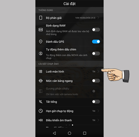 Chọn chế độ lưới